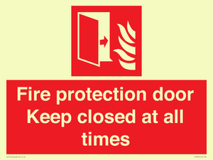 Fire protection door Keep closed at all times